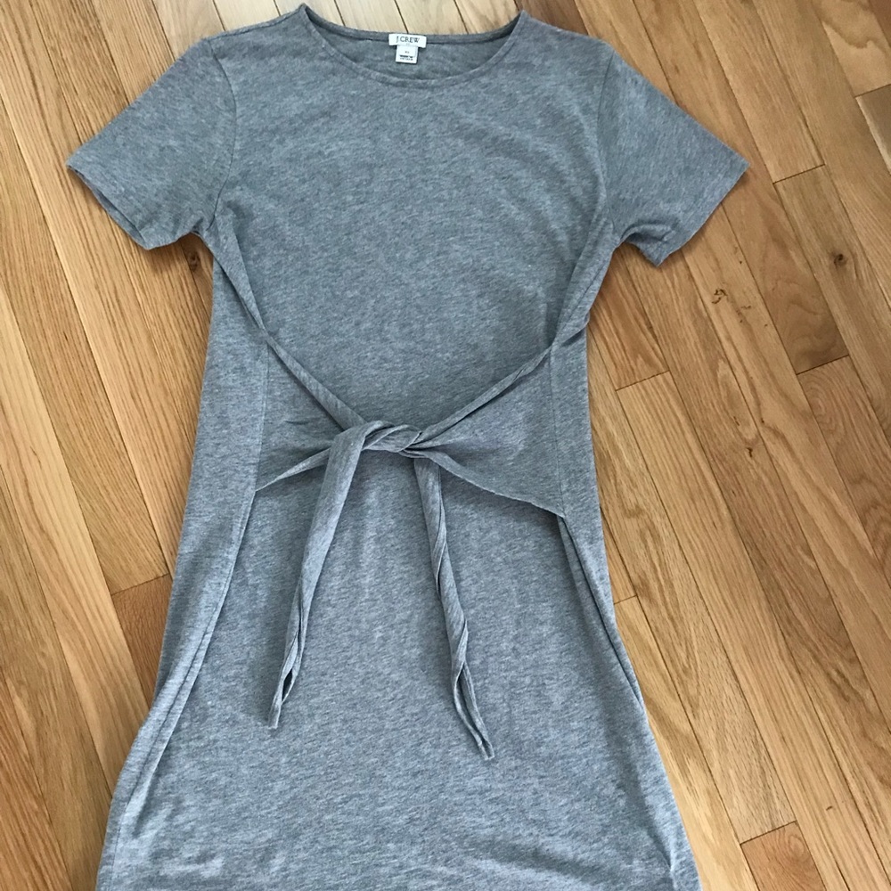 EUC J.Crew Gray front-tie dress SZ XS
